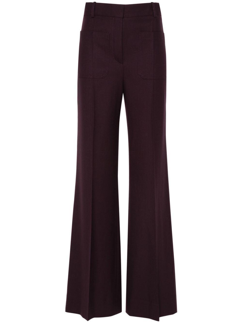 Mid-rise Straight-leg Trousers In Purple Product Image