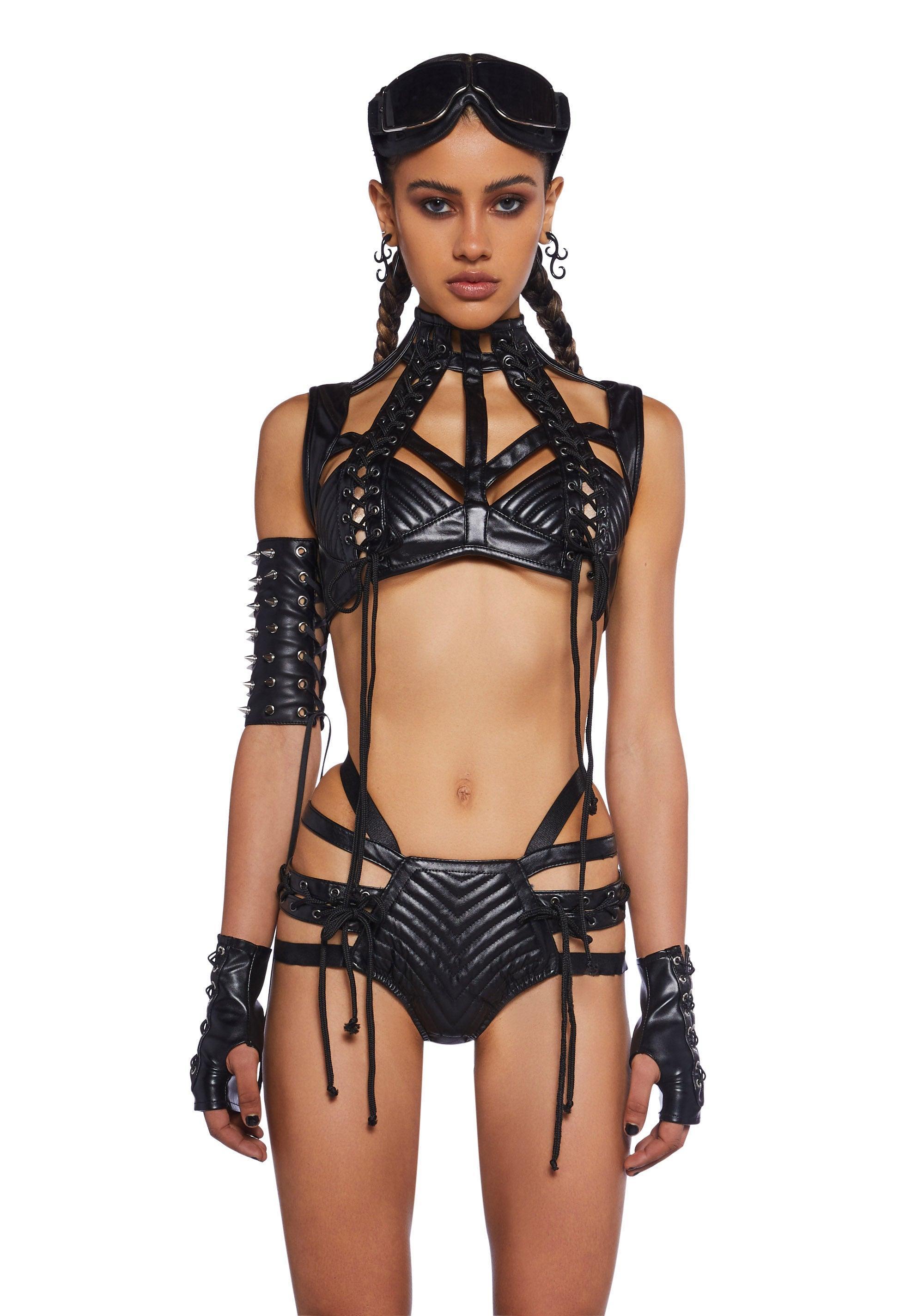 Rude Awakening Harness Bra Top - Black Male Product Image