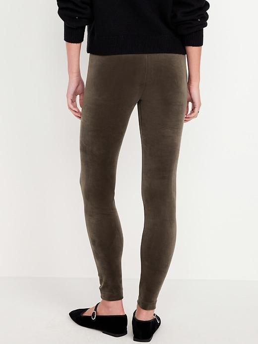 High-Waisted Velvet Ankle Leggings Product Image