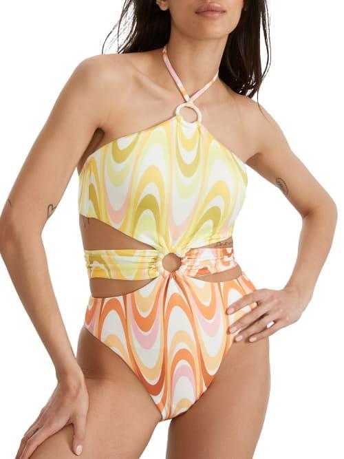 BECCA by Rebecca Virtue Whirlpool Margot High Neck One-Piece (Multi) Women's Swimsuits One Piece Product Image