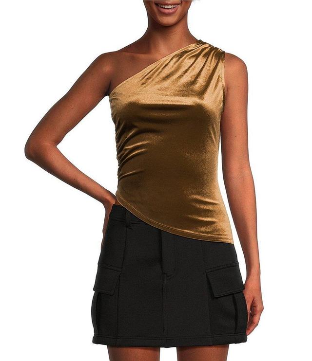 GB Velvet One Shoulder Top Product Image