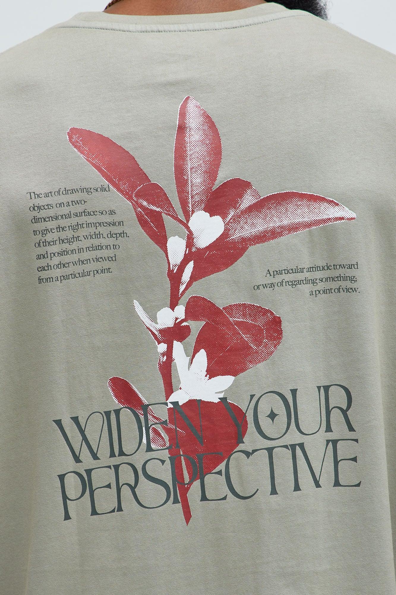 Widen Your Perspective Oversized Short Sleeve Tee - Grey Product Image