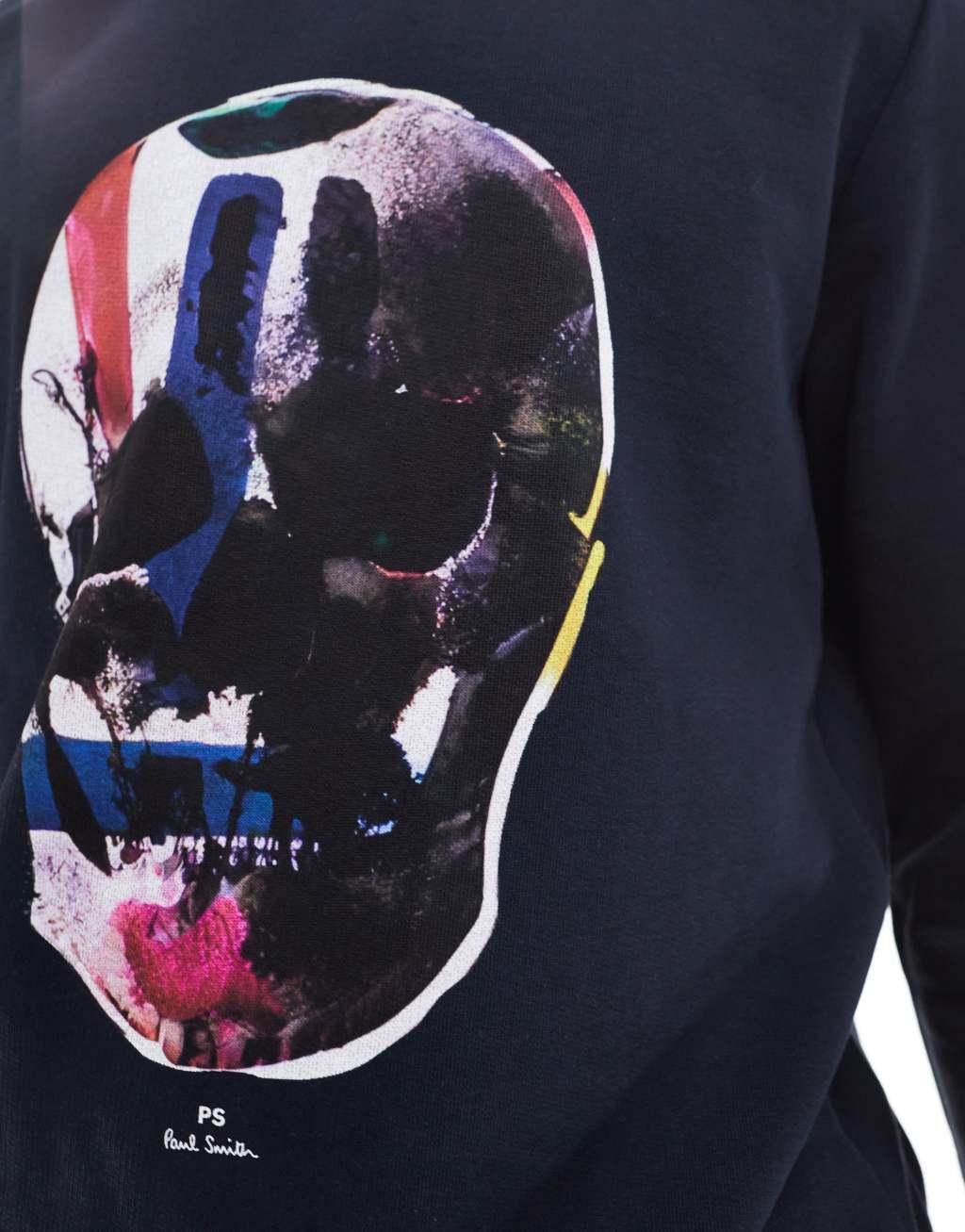 PS Paul Smith regular fit sweatshirt with skull print in navy Product Image