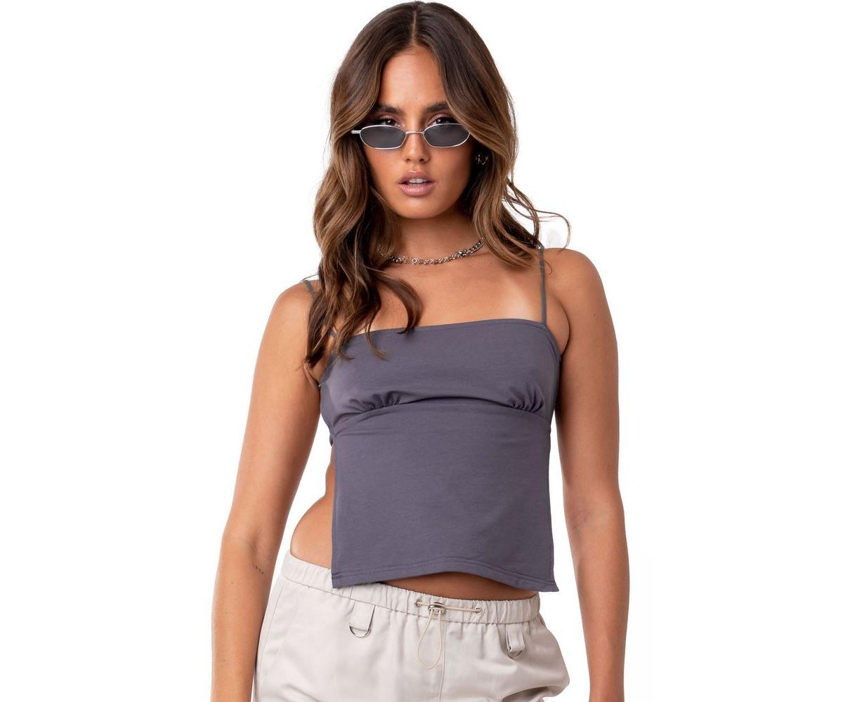 Womens Open Back Top With Straight Neckline Product Image