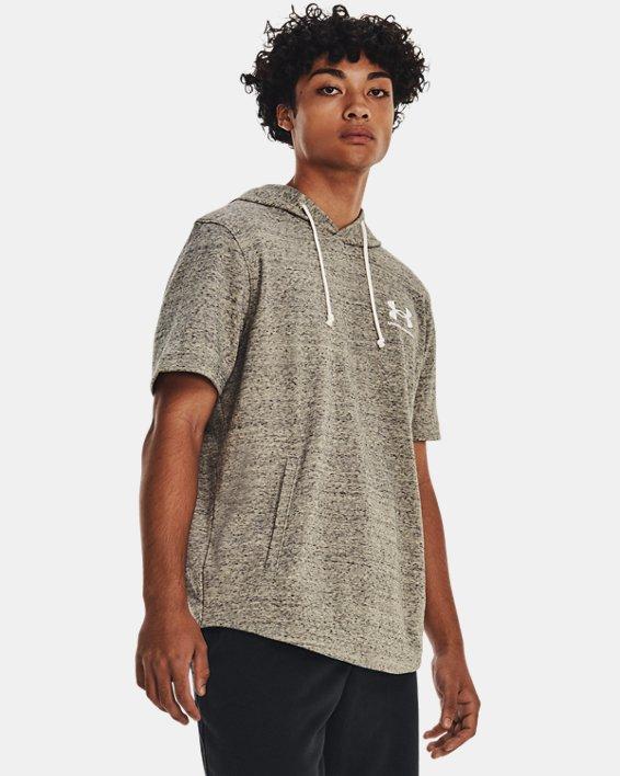 Under Armour Men's Under Armour Rival Terry Short Sleeve Hoodie, Size: Large, Beige - Size: L Product Image