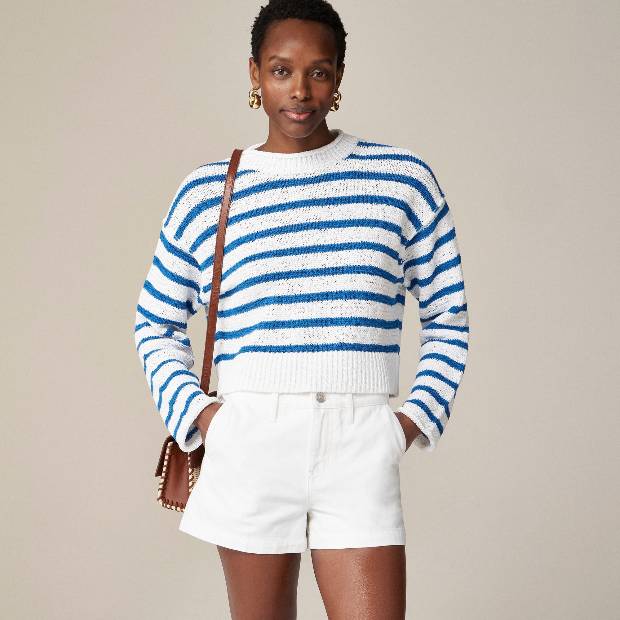 Textured tie-back Rollneck™ sweater in stripe Product Image