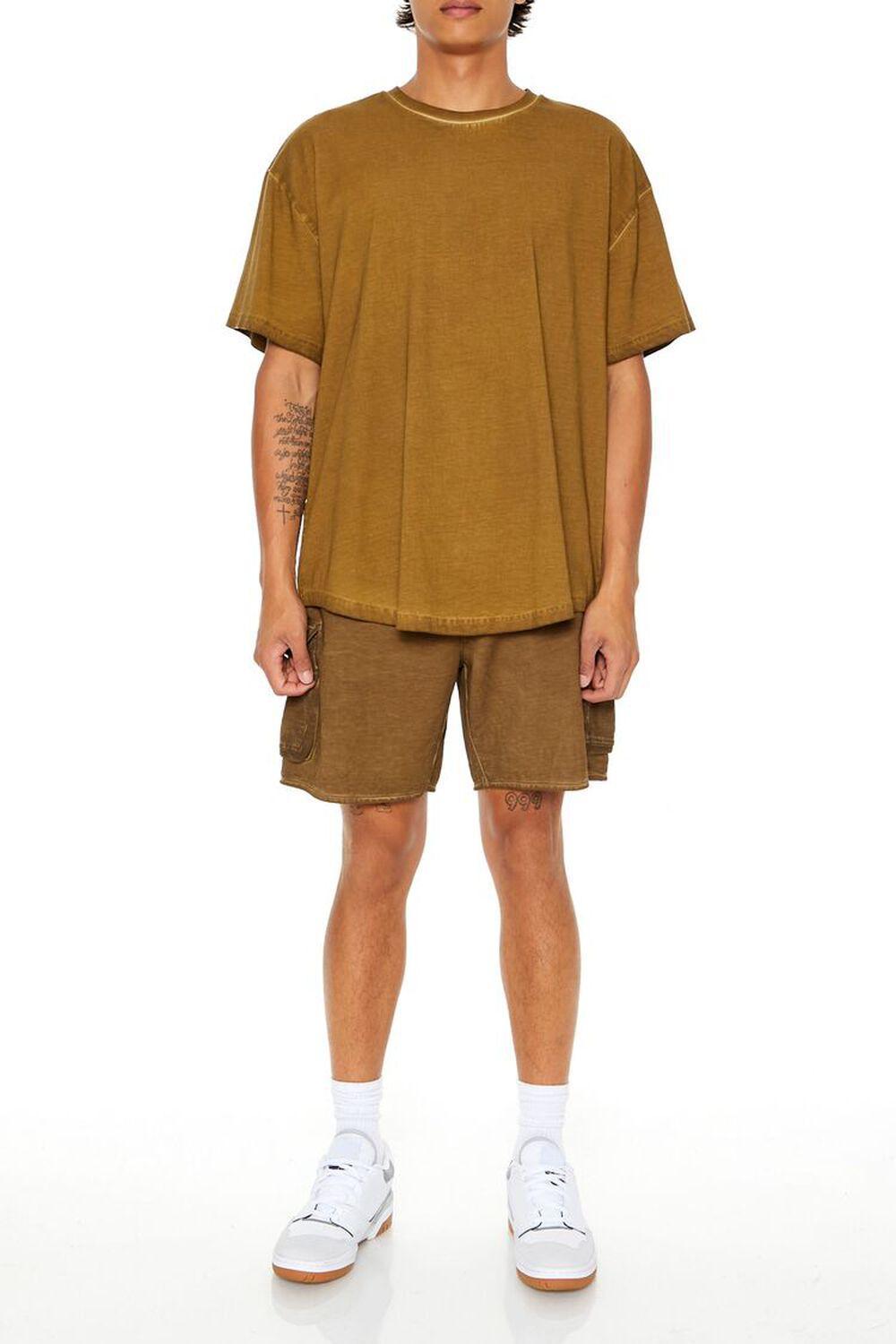 Oil Wash Curved-Hem Tee | Forever 21 Product Image