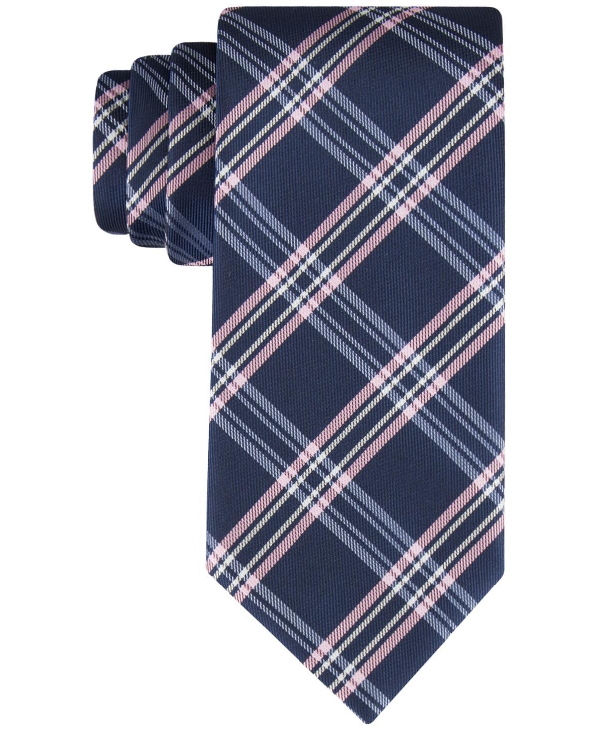 Tommy Hilfiger Mens Twill Plaid Tie - Navy Product Image