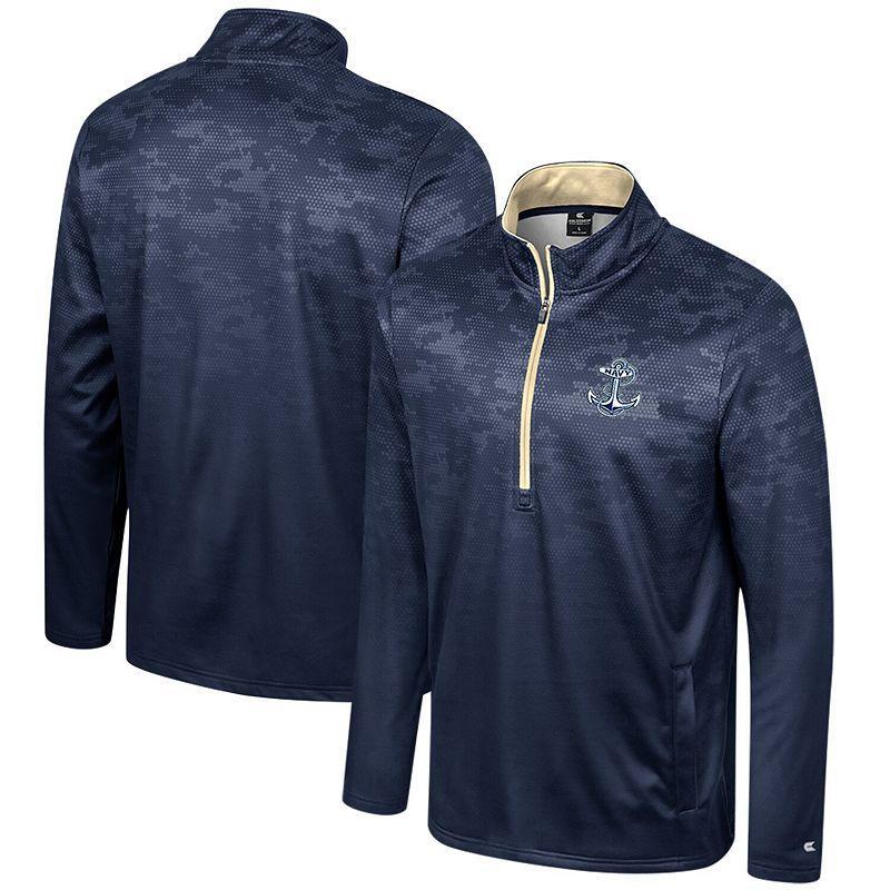 Mens Colosseum Midshipmen The Machine Half-Zip Jacket Blue Product Image