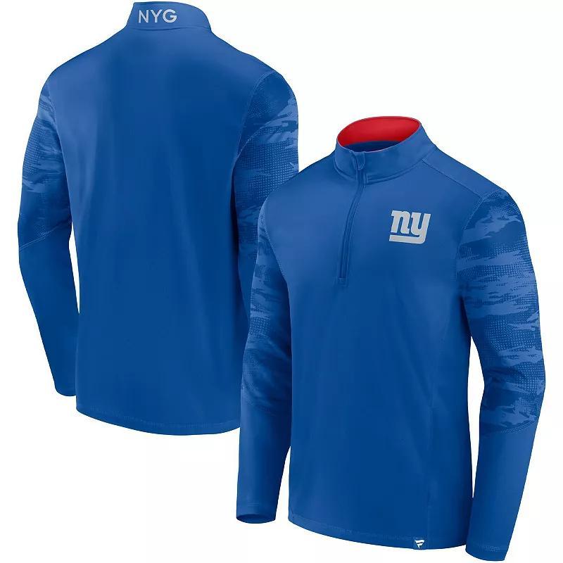 Mens Fanatics Branded Royal New York Giants Ringer Quarter-Zip Jacket Product Image