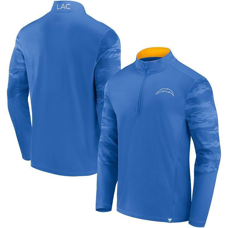 Mens Fanatics Branded Royal Los Angeles Rams Ringer Quarter-Zip Jacket Product Image