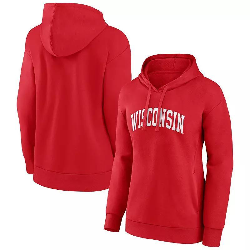 Womens Fanatics Branded Red Wisconsin Badgers Basic Arch Pullover Hoodie Product Image