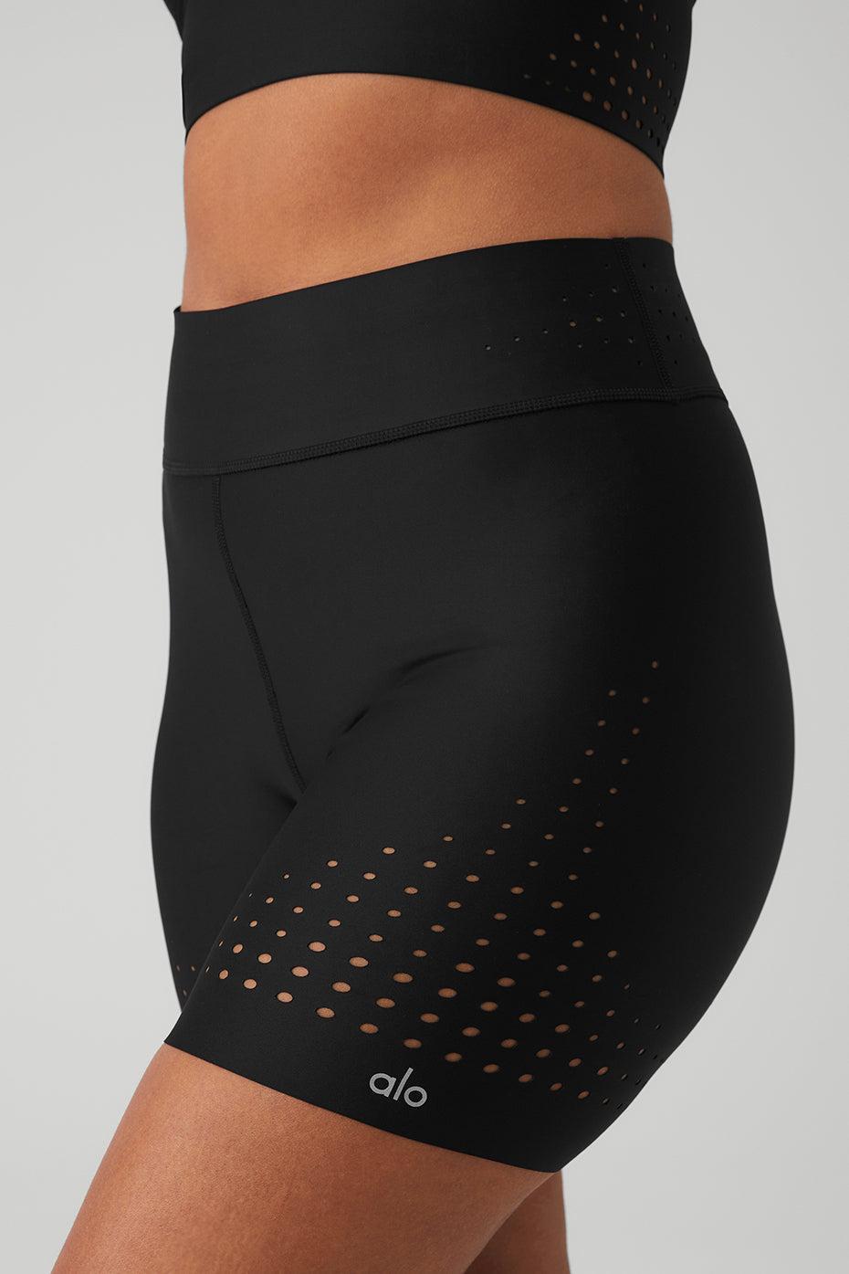 5" Airlift High-Waist Laser Cut Speedy Short - Black Female Product Image