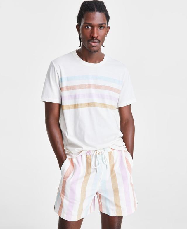 Sun + Stone Mens Carousel Short Sleeve Crewneck Striped T-Shirt, Created for Macys Product Image