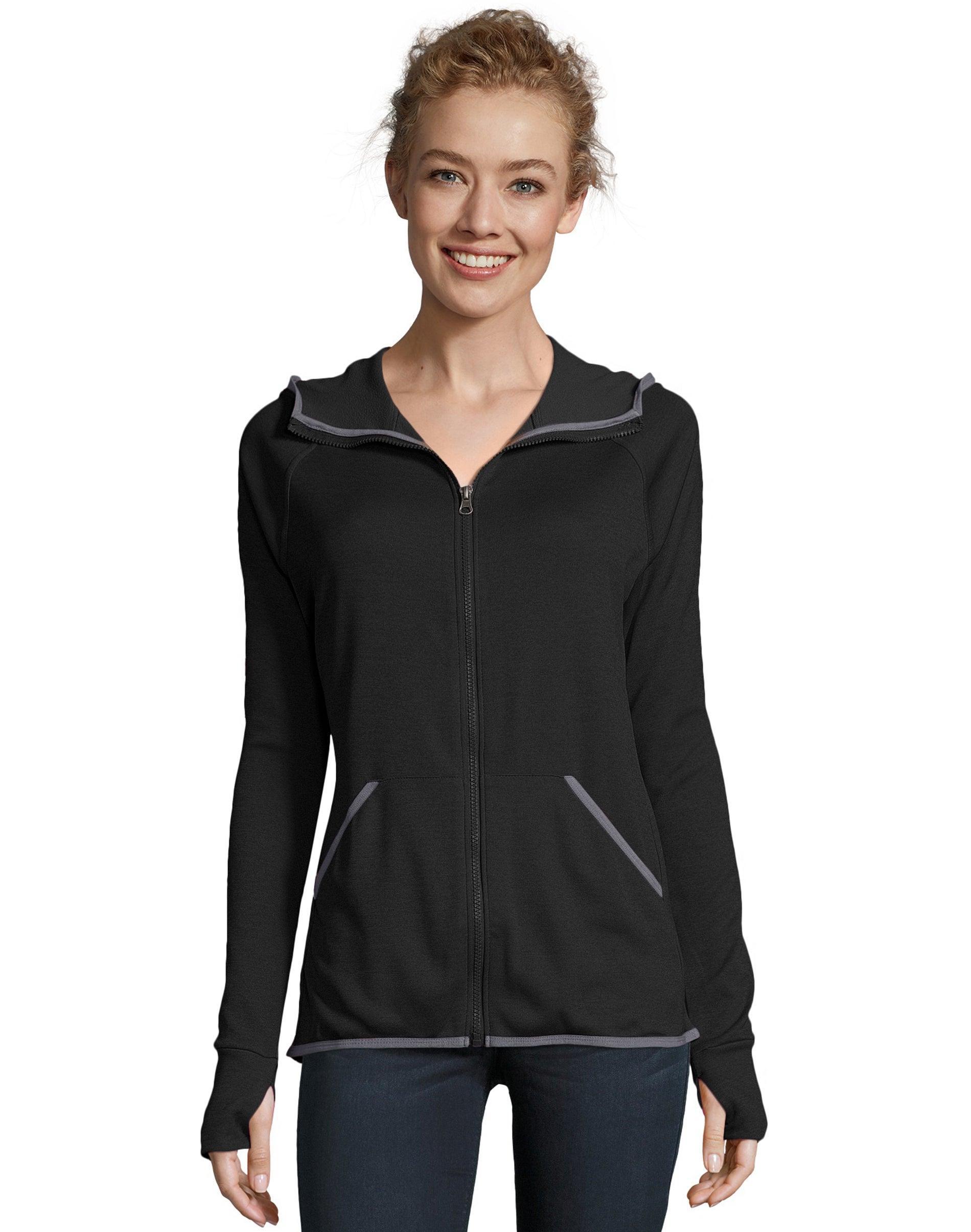 Hanes Sport Womens Full-Zip Fleece Hoodie Fresh Berry Heather 2XL Product Image