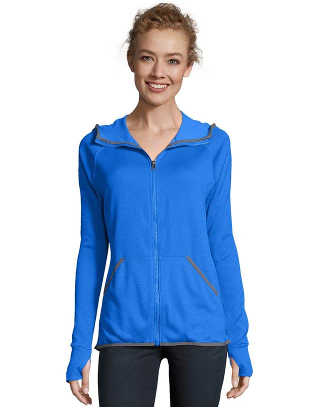 Hanes Sport Womens Full-Zip Fleece Hoodie Fresh Berry Heather 2XL Product Image