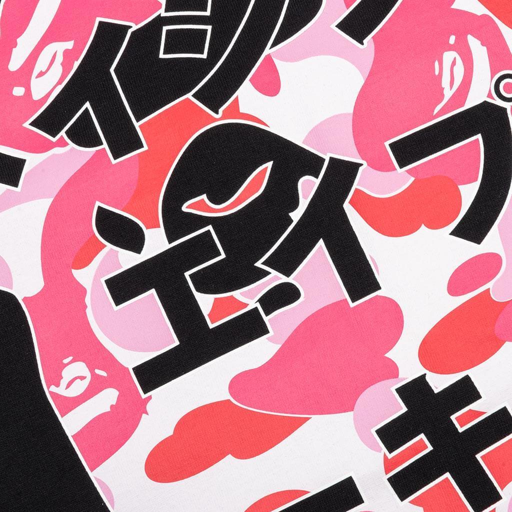 Abc Camo Japanese Letters L/S Tee - Black/Pink Male Product Image