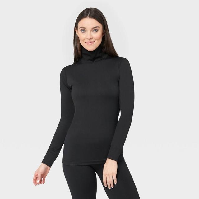 Wander by Hottotties Womens Seamless Thermal Turtleneck Top - Black XL Product Image