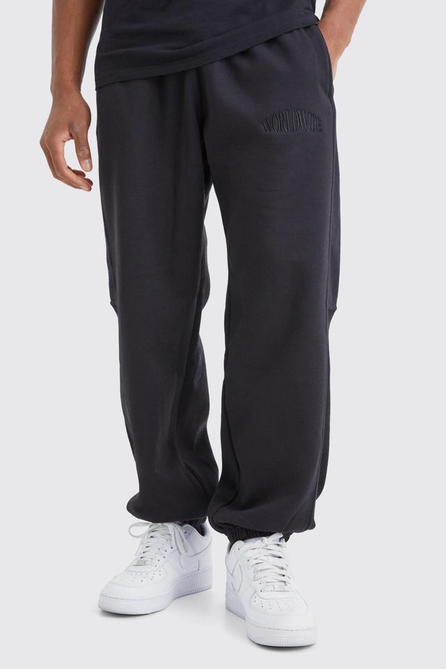 Oversized Waffle Panel Sweatpants | boohooMAN USA Product Image