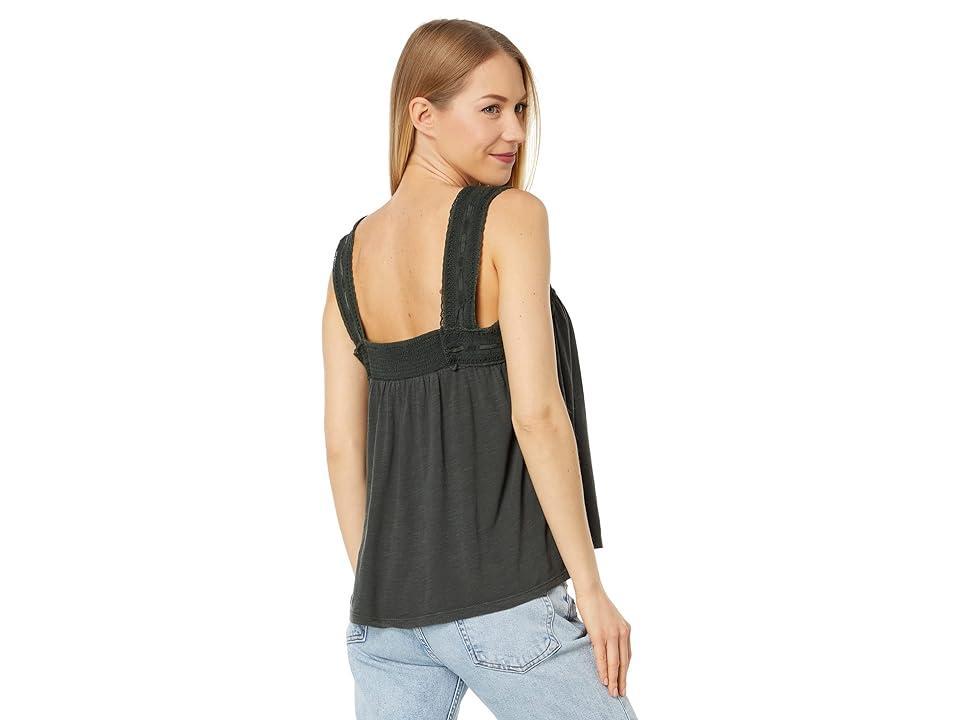 Lucky Brand Square Neck Lace Tank (Raven) Women's Clothing Product Image