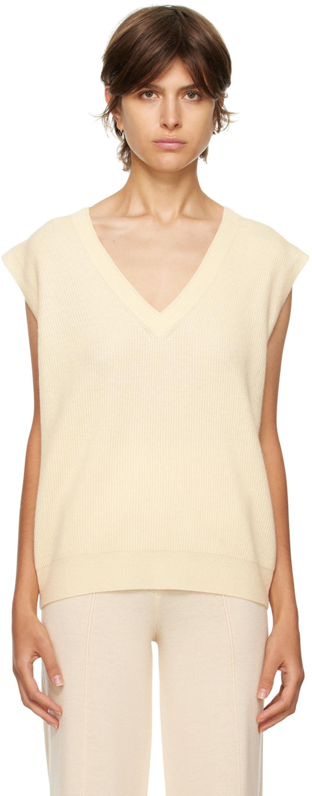 Baba Wool & Cashmere Knit Vest In Ecru product image