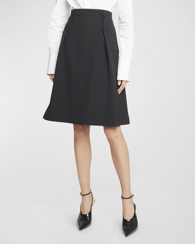 Givenchy Buttoned Wool Tricotine Skirt Product Image