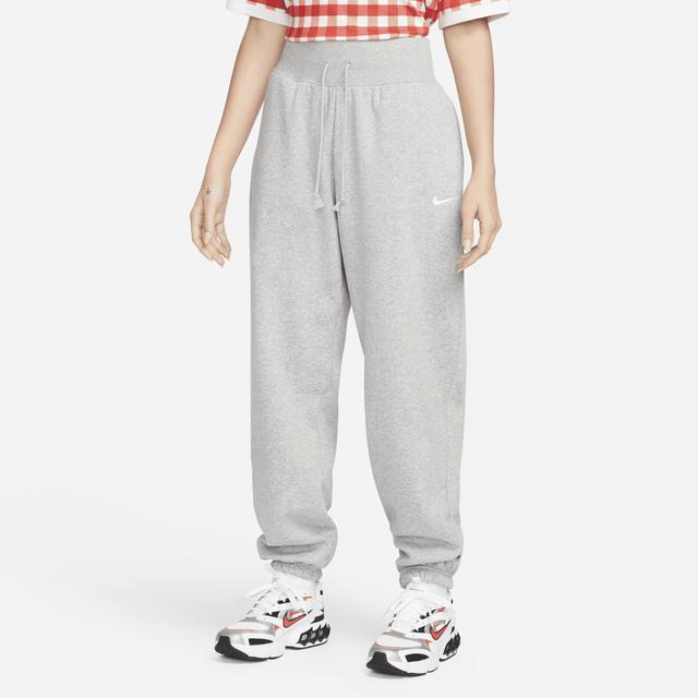 Nike Womens Style Fleece High Rise Pants - Grey/White Product Image