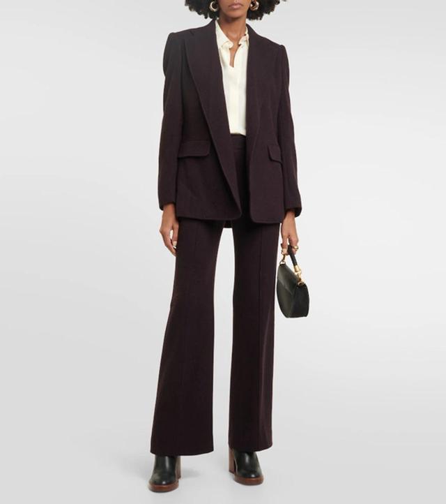 Wool And Cashmere Blazer In Brown Product Image