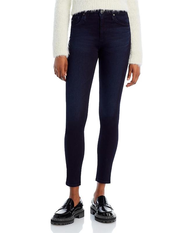 Ag Farrah High Rise Ankle Skinny Jeans in Blue Above Product Image