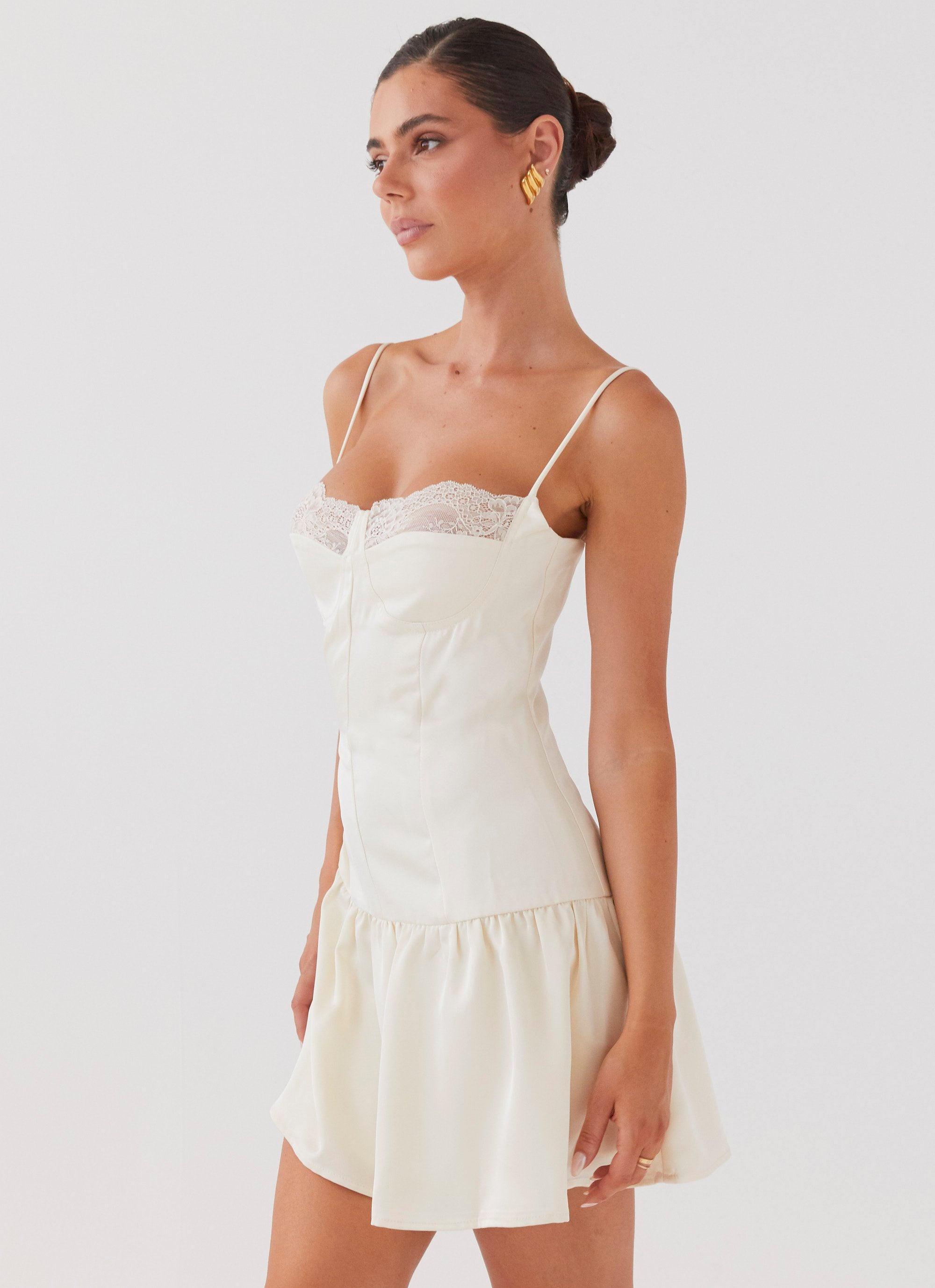 Take A Chance Bustier Mini Dress - Ivory Product Image