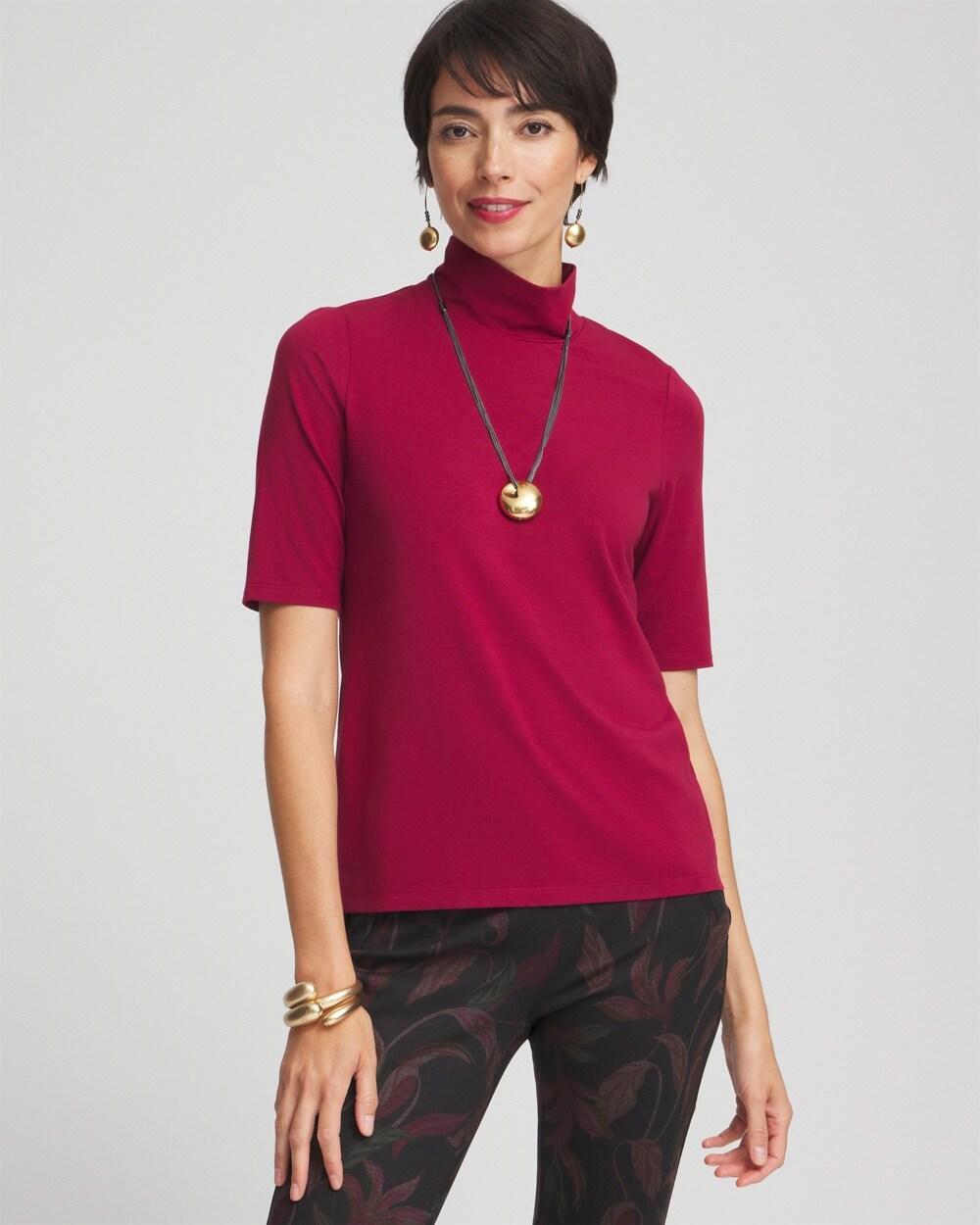 Women's Touch of Cool Mock Neck Tee Product Image