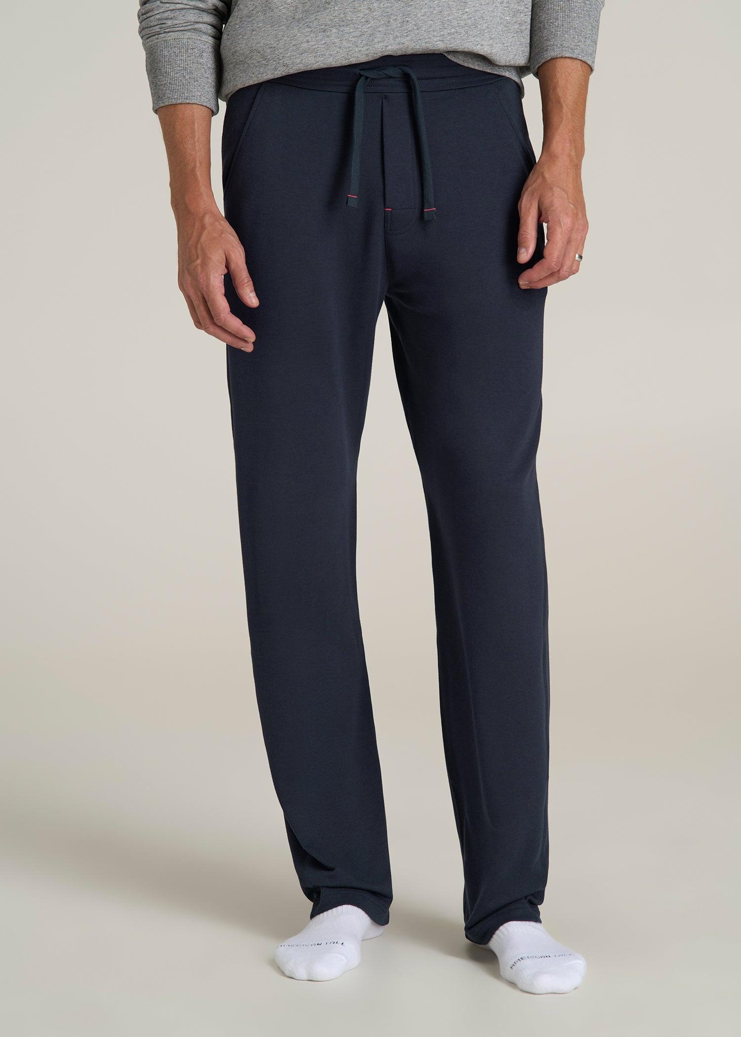 Open Bottom Tall Men's Pajama Pants in Evening Blue Male Product Image