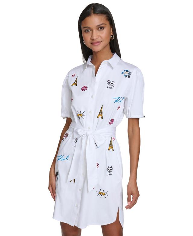 Women's Embroidered Motif Shirtdress Product Image