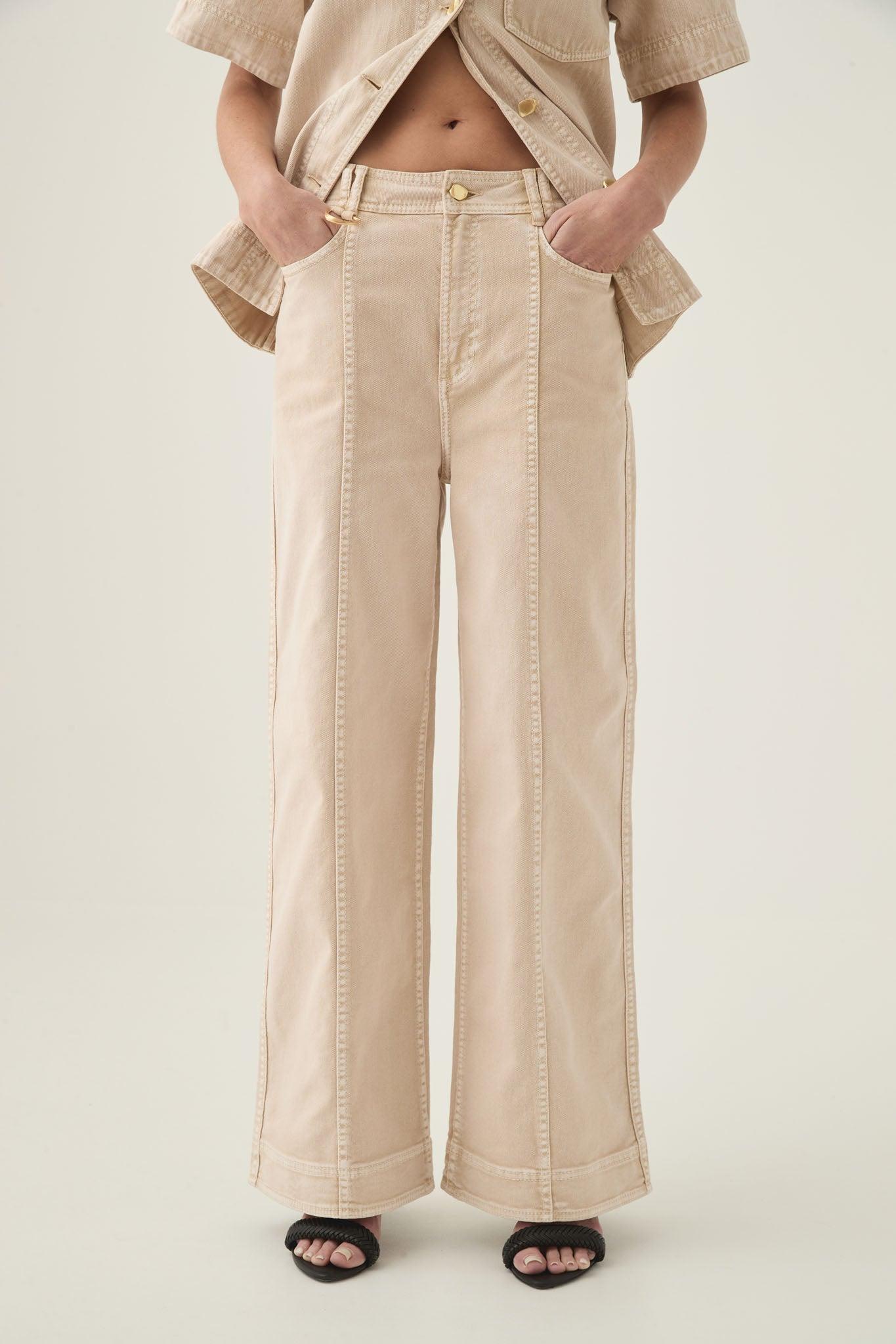 Kya Contrast Wide Leg Jeans Product Image