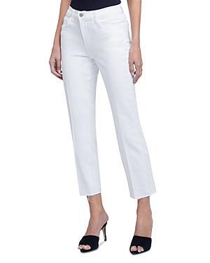 LAgence Sada High Rise Cropped Straight Jeans in Blanc Product Image