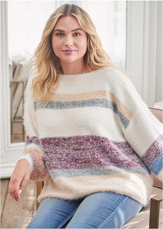 Striped Eyelash Sweater Product Image