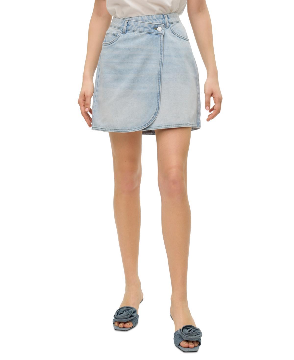 Vero Moda Womens Betty Wrap Denim Mini Skirt product image