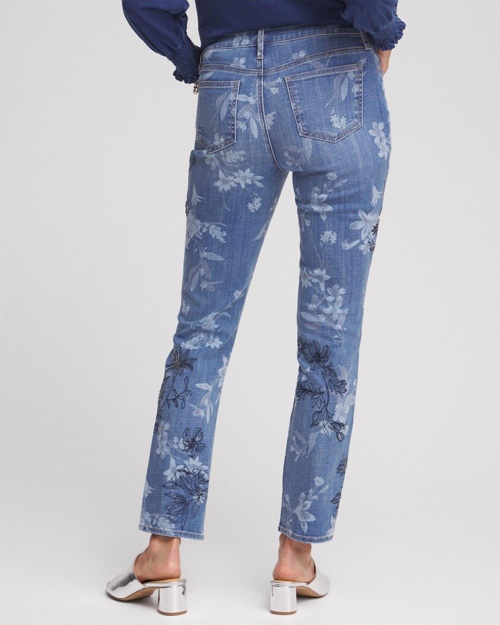 Girlfriend Floral Cutwork Ankle Jeans Product Image