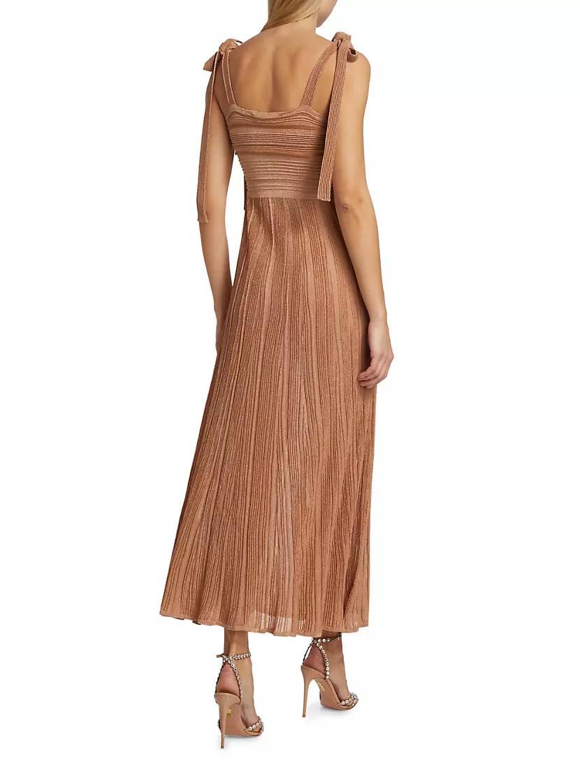 Ottie Metallic Tie-Strap Maxi Dress Product Image