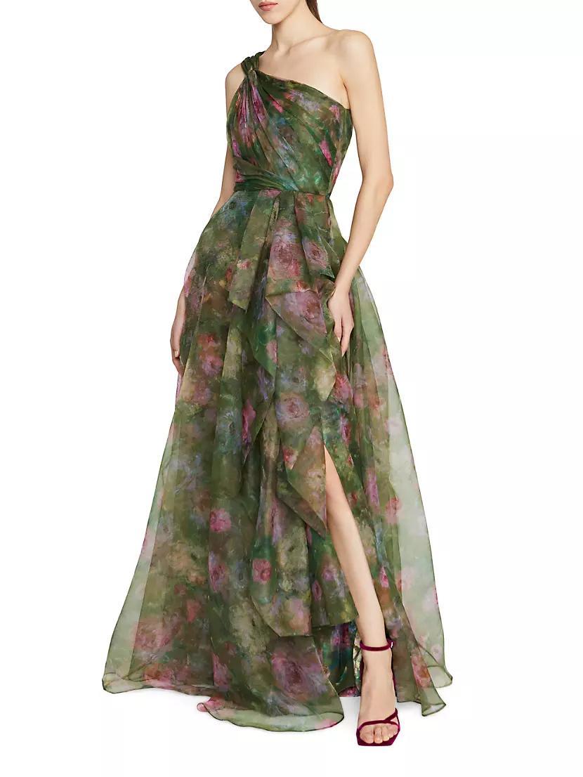 Meadow Floral Organza One-Shoulder Gown Product Image