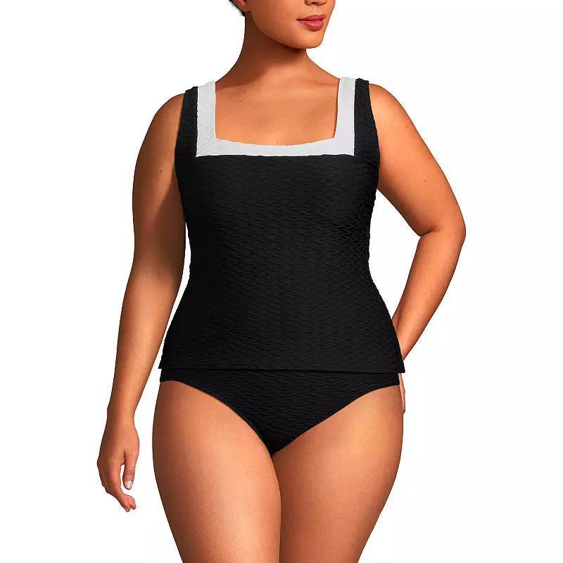 Plus Size Lands End Square Neck Tankini Swimsuit Top, Womens Product Image