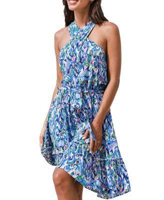 Cupshe Womens Belted Watercolor Print Mini Beach Dress Product Image