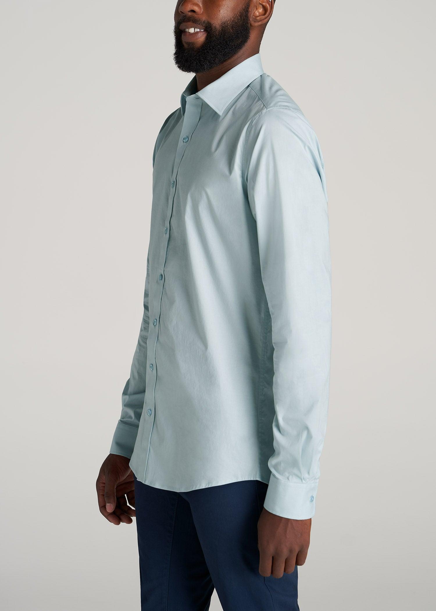 Oskar Button-Up Dress Shirt for Tall Men in Harbor Blue Male Product Image