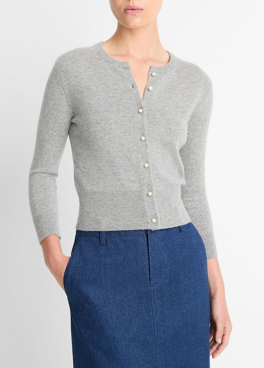 Pearl-Button Wool-Blend Cardigan Product Image