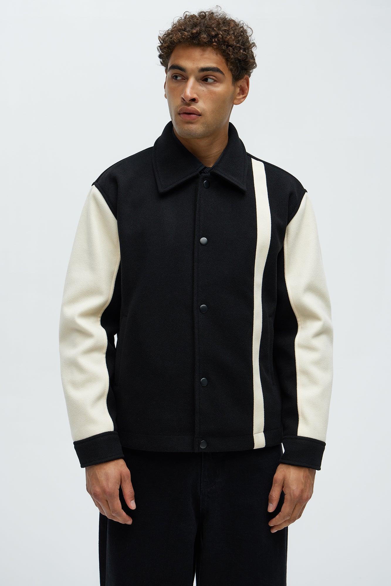 Gone Through Motions Varsity Jacket - Black/combo Product Image