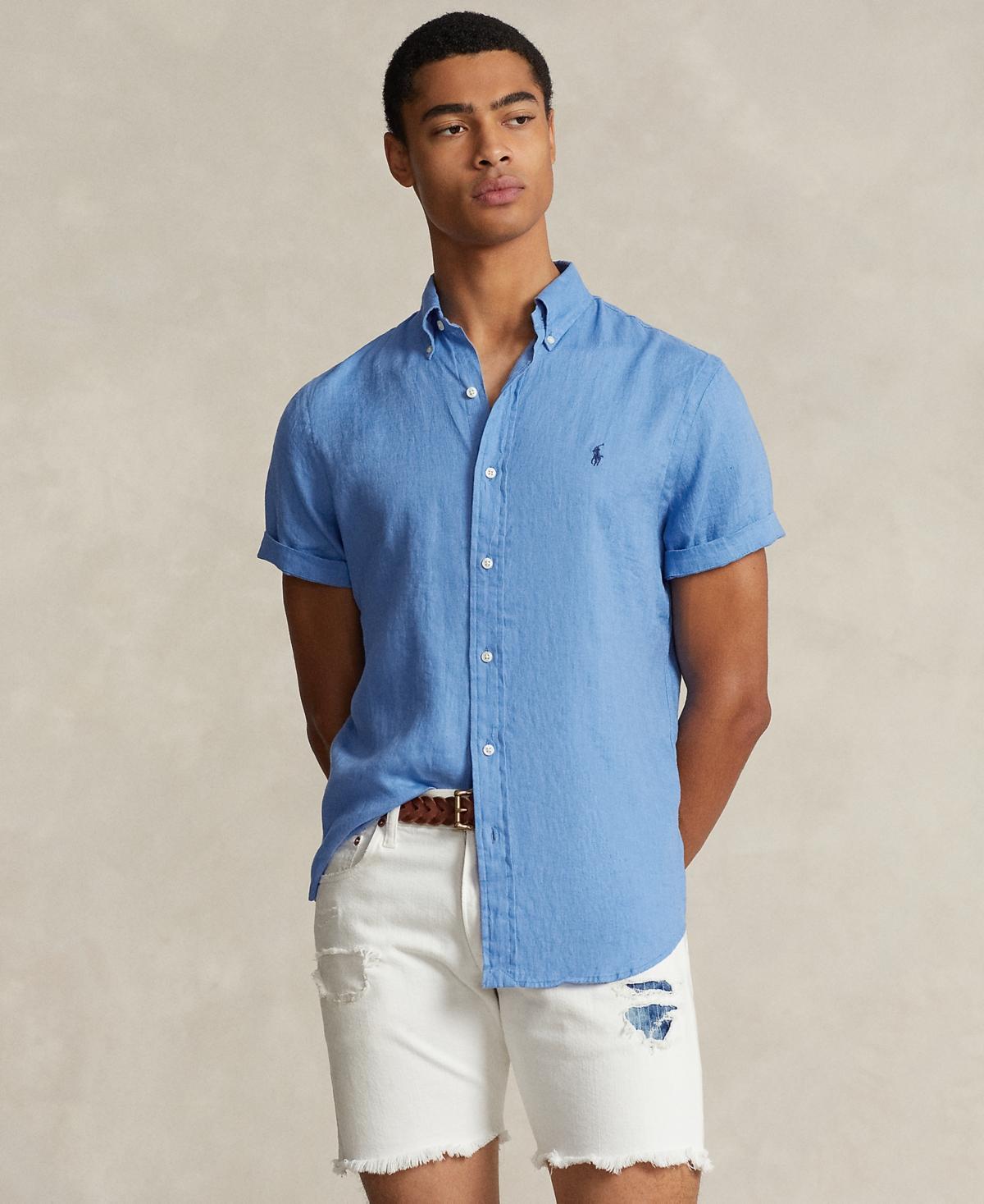 Polo Ralph Lauren Mens Short-Sleeve Linen Button-Up Product Image