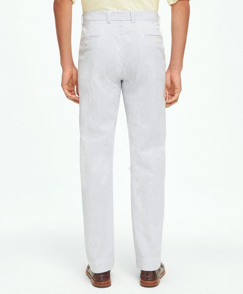 Regular Fit Cotton Seersucker Pants In Classic Stripe Product Image