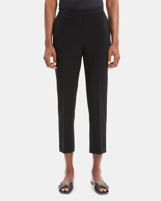 Cropped Slim Pull-On Pant in Crepe Product Image