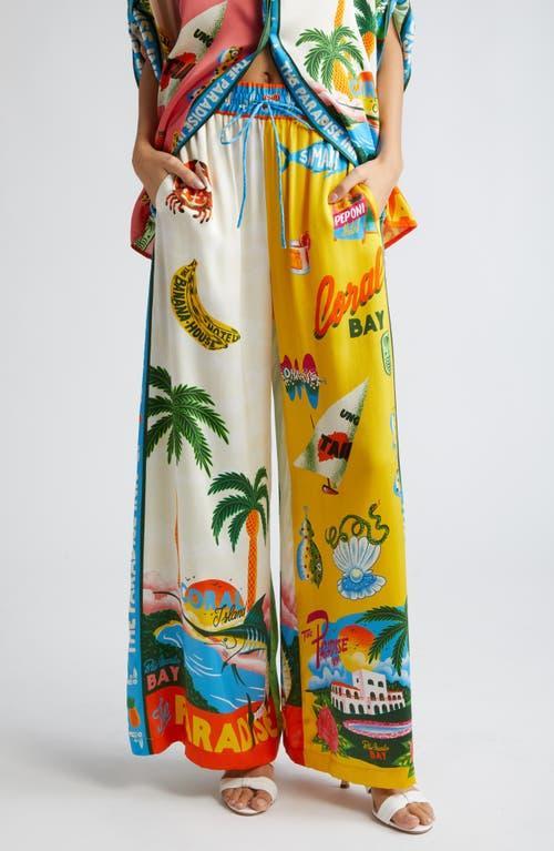 ALEMAIS Paradiso Silk Wide Leg Pants Product Image