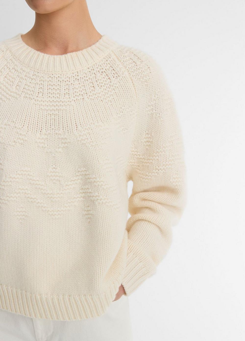 Fair Isle Textured Wool Raglan Sweater Product Image